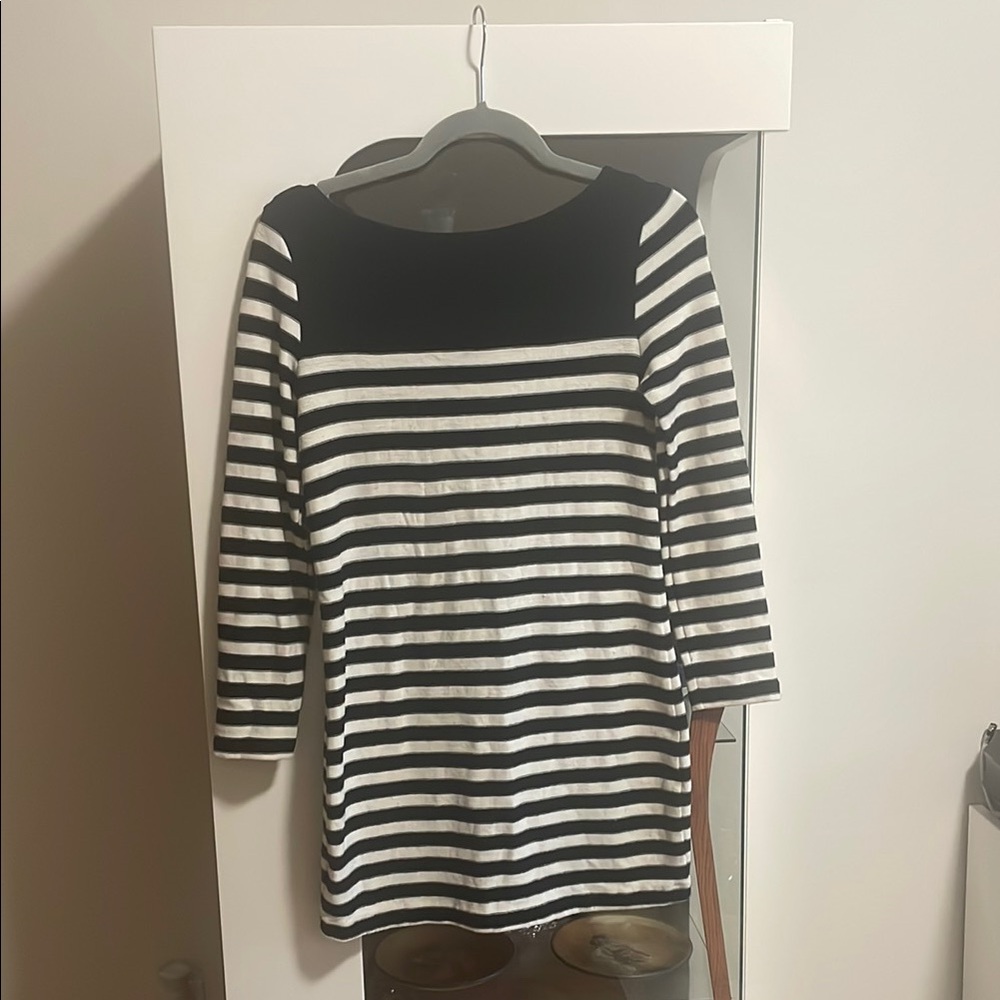Zara Small Black and White Striped Women's Top/tunic for winter fall